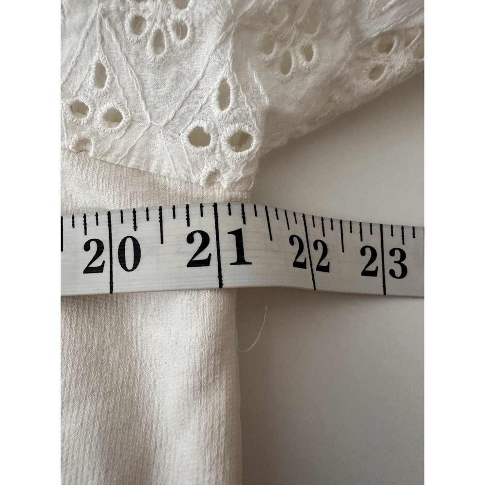 Pilcro By Anthropologie Top Women's Medium eyelet Embroidery Long Sleeve - Picture 8 of 9